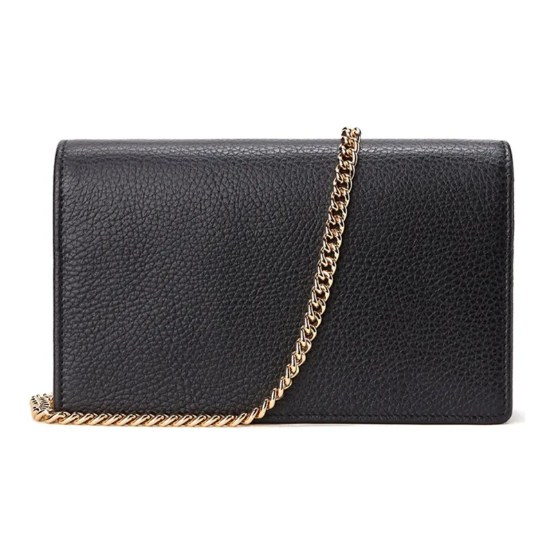 GUCCI Leather Shoulder Bag Women's Black-2