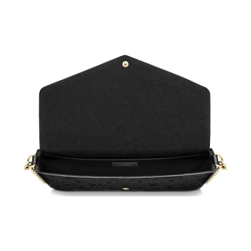 LOUIS VUITTON Pochette Felicie Zippered Insert Monogram Empreinte Noir-3