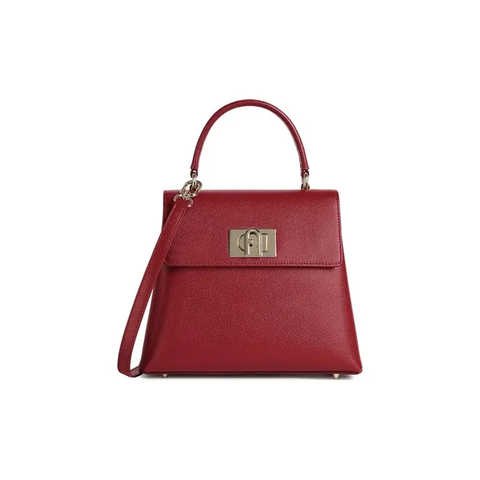 Furla Cow Leather Handbag Small Size Women's Burgundy-0