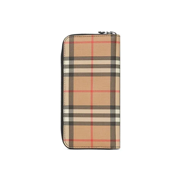 Burberry Calfskin Clutch Card Holder Wallet Women's Khaki/Black-1