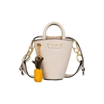 See By Chloe Grained Cow Leather Bucket Bag Handbag Shoulder Bag Mini Women's Gray Beige