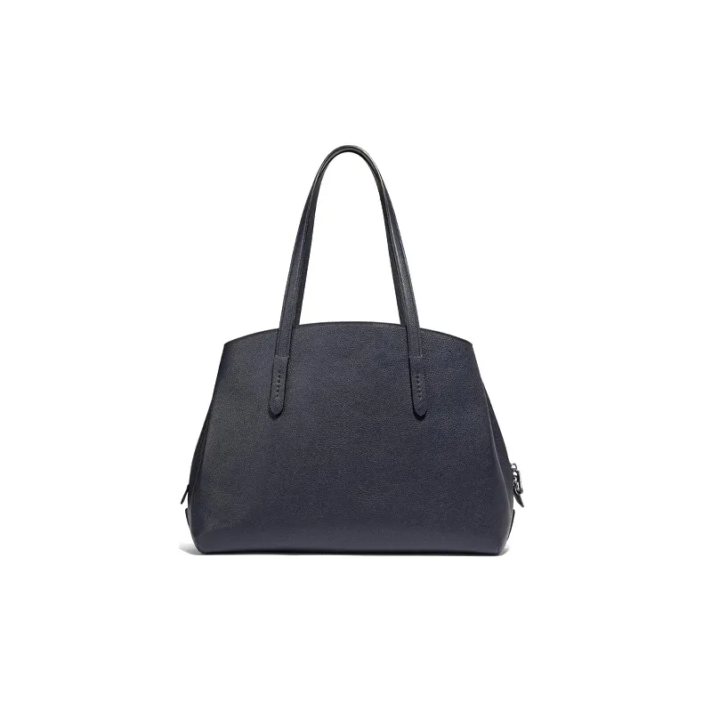 COACH Charlie Leather Tote Bag Shopping Bag Handbag Large Size Women's Blue Black-2