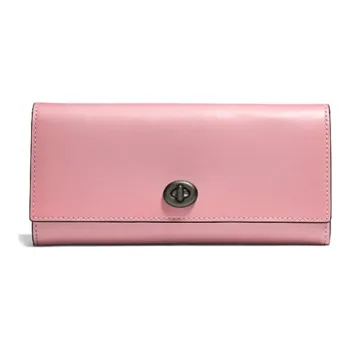 COACH Envelope Leather Wallet Women's Nude Pink