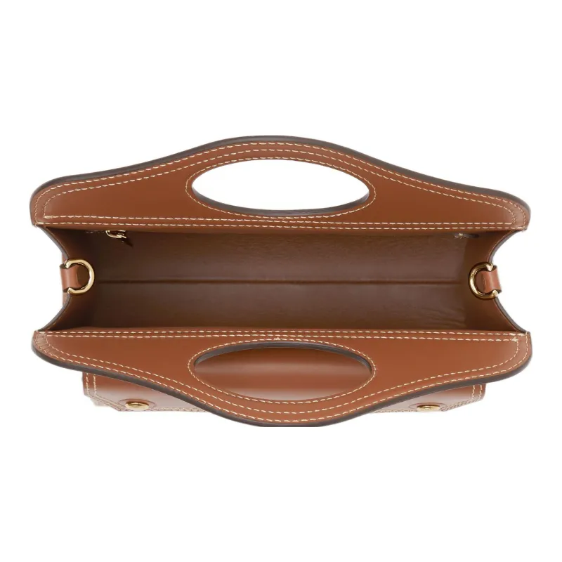 Burberry Pocket Bag Leather Tote Bag Shopping Bag Shoulder Bag Crossbody Bag Handbag Medium Size Women's Brown-3