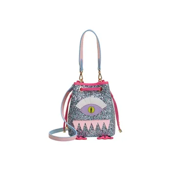 FION Fabric Bucket Bag, One Shoulder Handbag Women's Multicolor/Pink