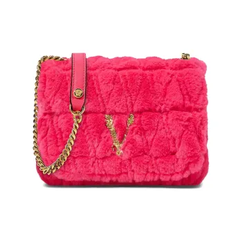 VERSACE Polyester Handbag Shoulder Bag Crossbody Bag Women's Pink