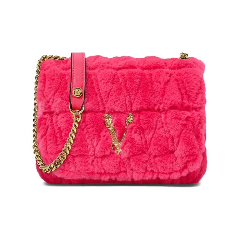 VERSACE Polyester Handbag Shoulder Bag Crossbody Bag Women's Pink-0