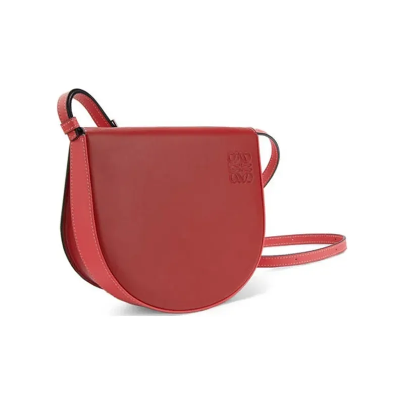 LOEWE Heel Soft Calfskin Horseshoe Bag, Clutch, Shoulder Bag, Crossbody Bag Regular Women's Red-2