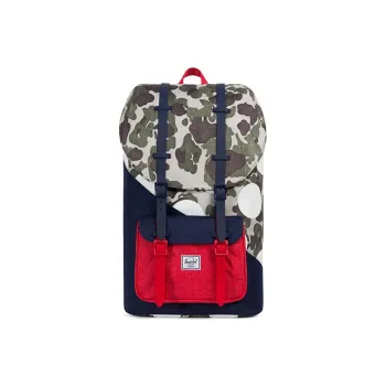 Herschel Polyester Backpack Large Size Unisex Green Bubble Camo Multicolor