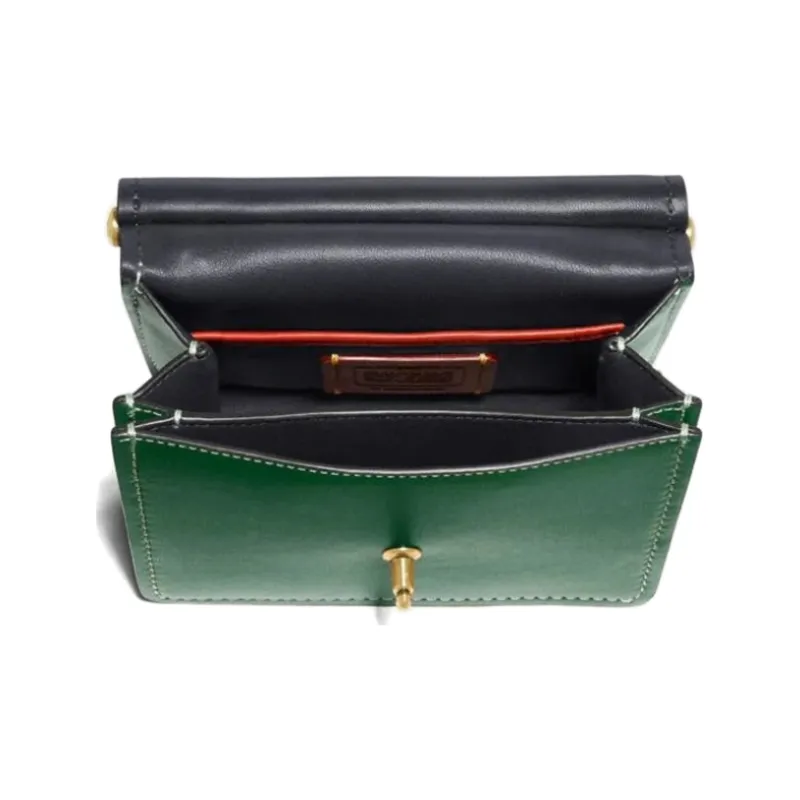 COACH Willis Leather Handbag, Crossbody Bag Trumpets Women's Jasper/Dark Green-2