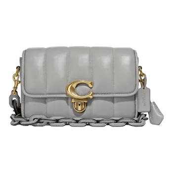 COACH Studio Leather Shoulder Bag, Crossbody Bag Medium Size Women's Dove Gray Color