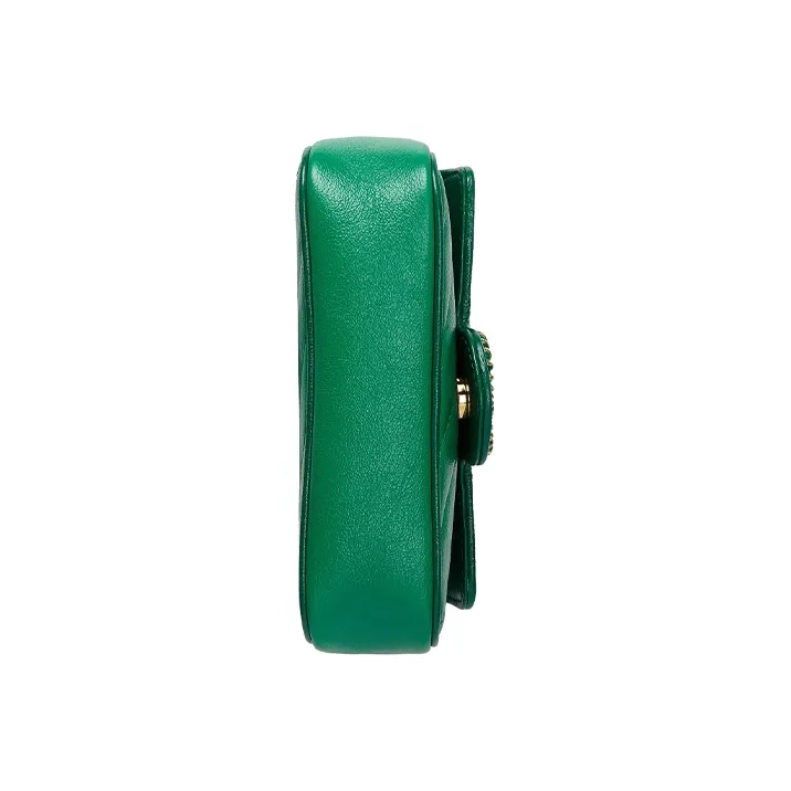 GUCCI GG Marmont Quilted Leather Shoulder Bag, Crossbody Bag Mini Women's Green/Bright Green-6