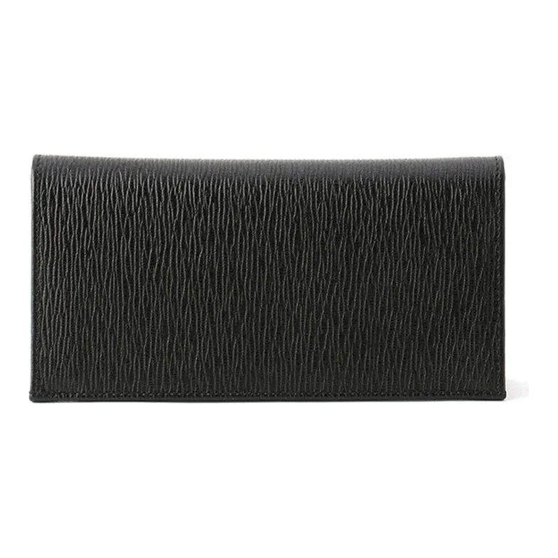 FERRAGAMO Leather Wallet Men's Black With Red Lining-2