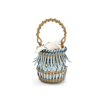 LOEWE Calfskin Bucket Bags Handbags Small Size Women's Light Blue/Honey