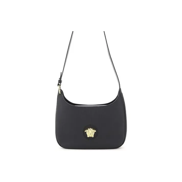 FANSIZHE La Medusa Cow Leather Hobo Shoulder Bag Women's Black-0
