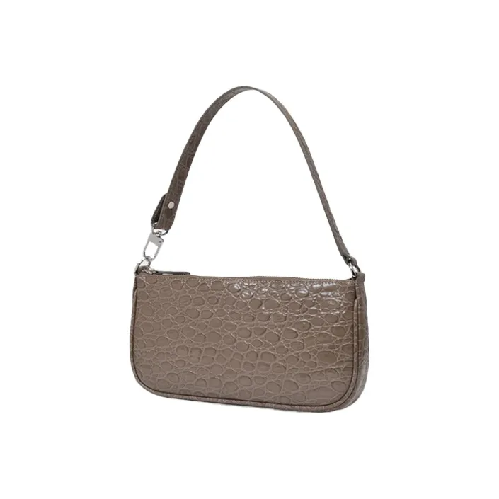 By Far Rachel Leather Shoulder Bag Women's Taupe-1