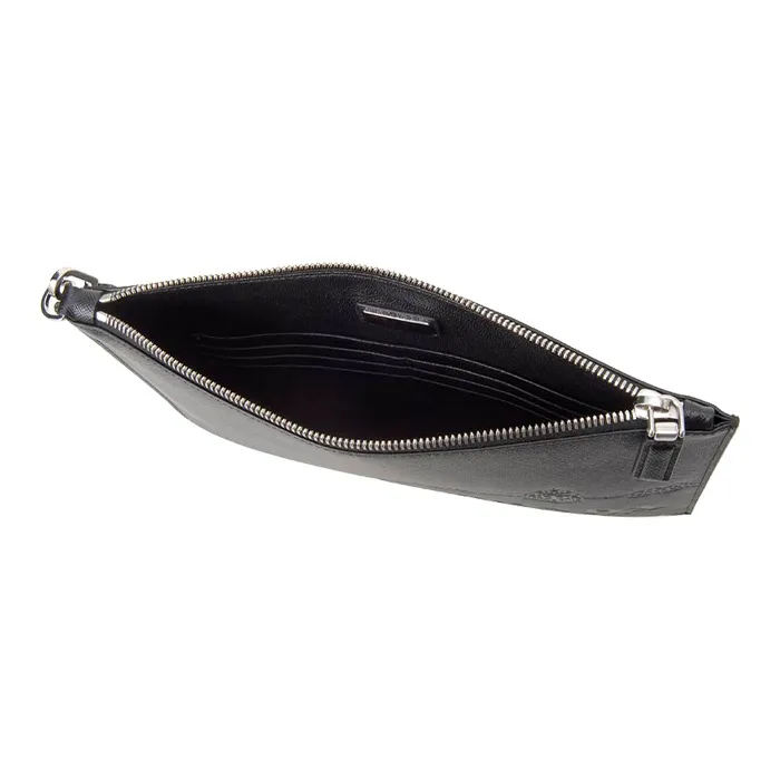 PRADA Leather Clutch Men's Black-2