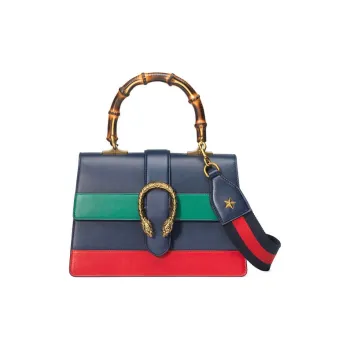 GUCCI Dionysus Multicolor Leather Handbag Women's Green/Navy Blue/Red