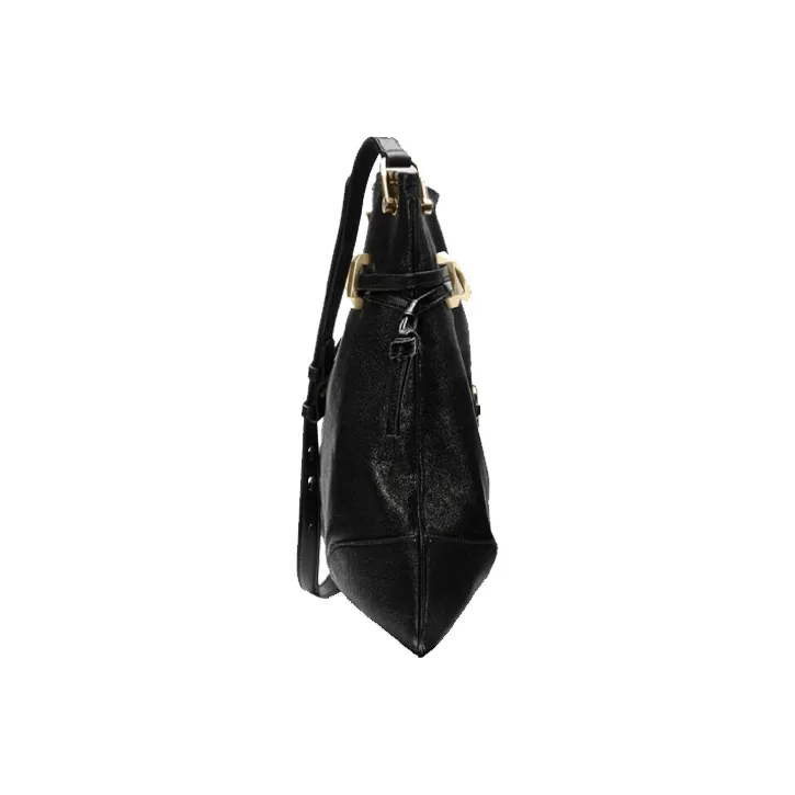 GUCCI Horsebit 1955 Leather Messenger Bag Crossbody Bags Shoulder Bags Women's Black-3