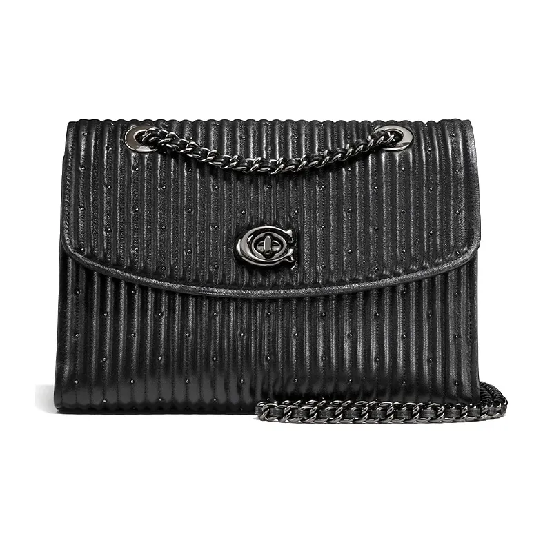 COACH Women's Parker Quilting Shoulder Bag Black-0