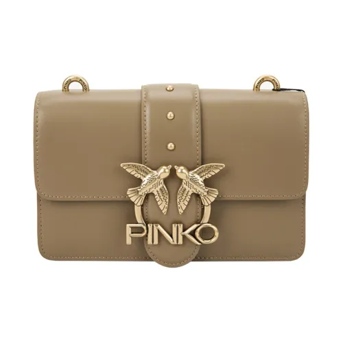 PINKO SIMPLY Cow Leather Flying Bird Swallow Bag Shoulder Bag Crossbody Bag Mini Women's Olive Green