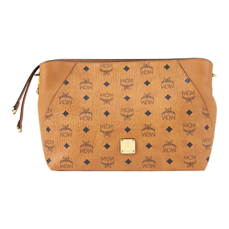 MCM KlaraVisetos Leather Portable Crossbody Bag Shoulder Bag Women's Brown Patchwork Cognac-0