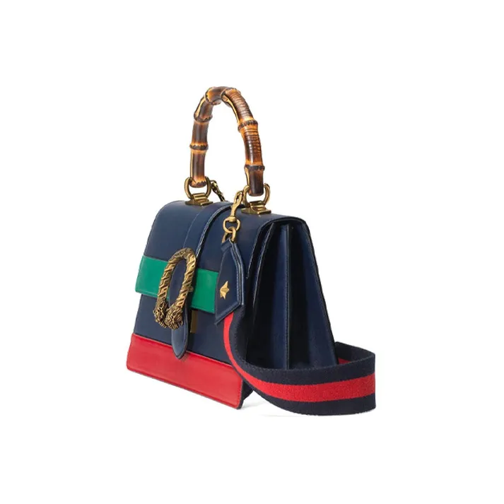 GUCCI Dionysus Multicolor Leather Handbag Women's Green/Navy Blue/Red-1