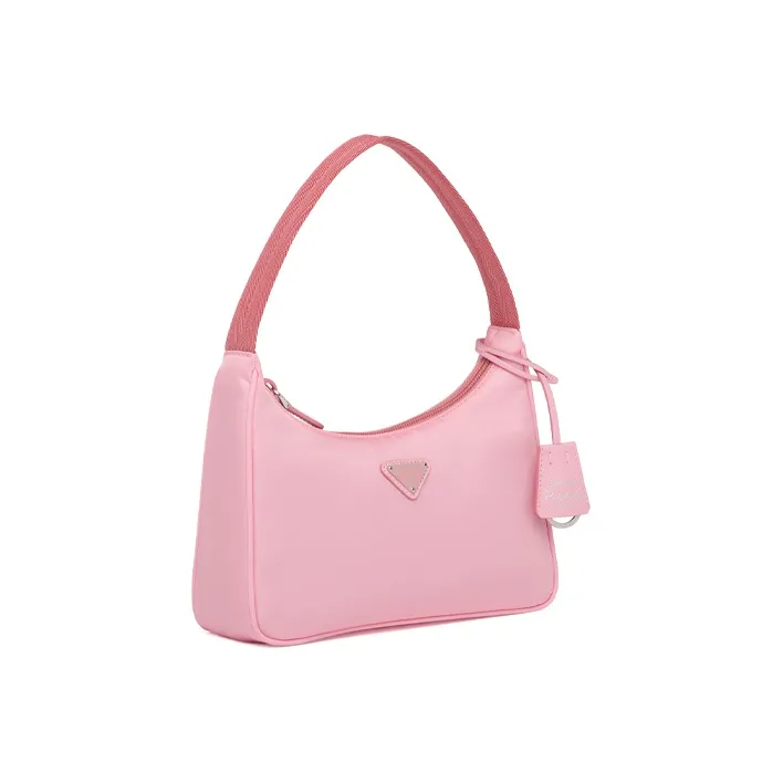 PRADA Nylon Hobo Bag, Shoulder Bag, Handbag Women's Cherry Blossom Pink-1