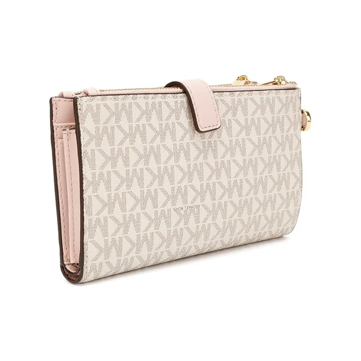 MICHAEL KORS Jet Set Travel Artificial Leather Clutch Envelope Bag Wallet Women's Ecru-1
