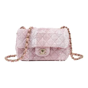 CHANEL Tweed Shoulder Bag, Crossbody Bag Mini Women's Pink