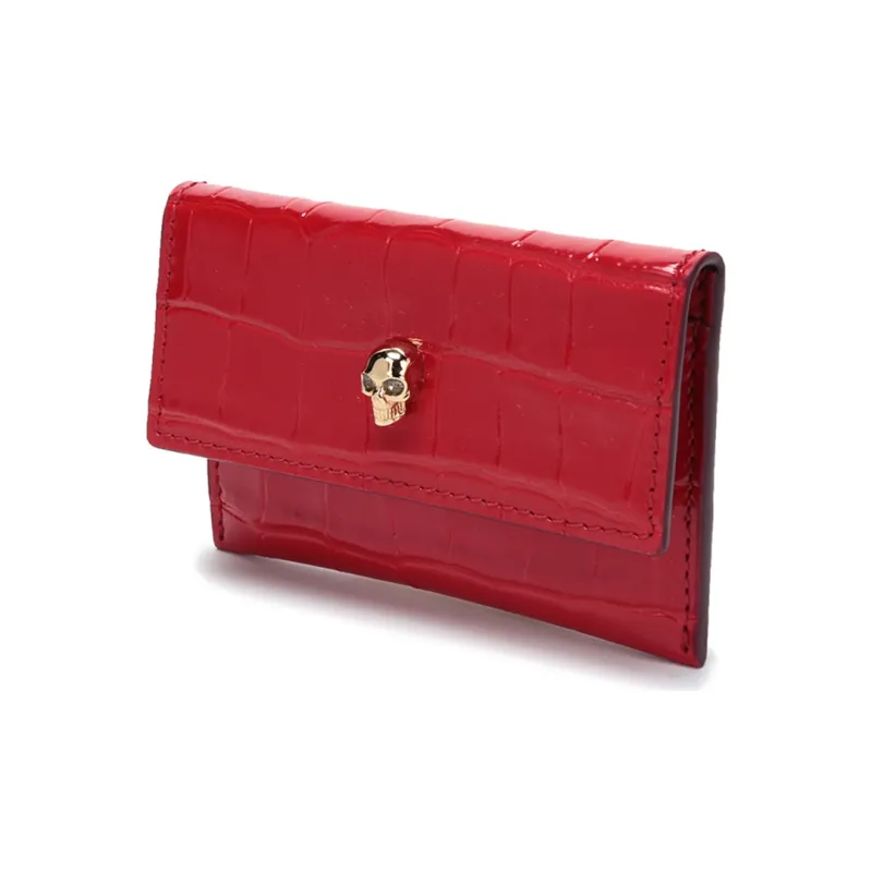 Alexander McQueen Leather Card Holder Card Holder Women's Red-1