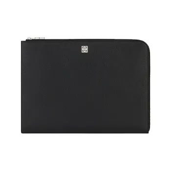 GIVENCHY Grained Calfskin Coin Purse Clutch Men's Black
