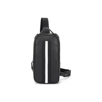 BALLY Cow Leather Sling Bag, Commute Bag, Shoulder Bag Regular Men's Black