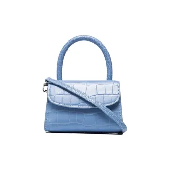 By Far Leather Mouth Cover Bag Portable Crossbody Bag Shoulder Bag Mini Women's Blue