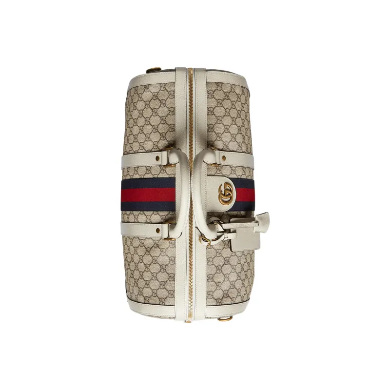 GUCCI Ophidia Canvas With Leather Travel Bags Shoulder Bag Crossbody Bag Handbag Large Size Men's Ebony & White-5