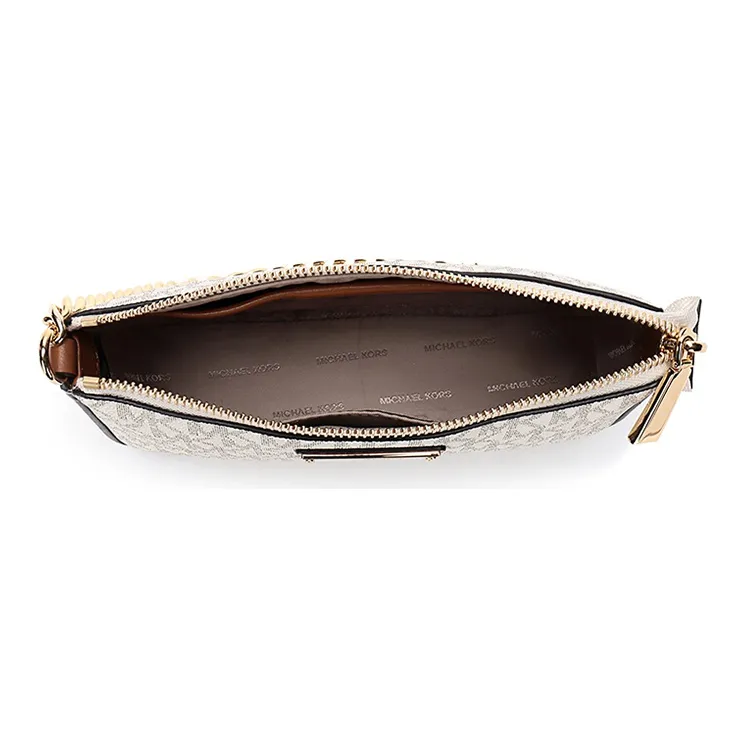 MICHAEL KORS Jet Set PVC Shoulder Bag Coin Purse Mahjong Handbag Small Size Women's Vanilla White-5