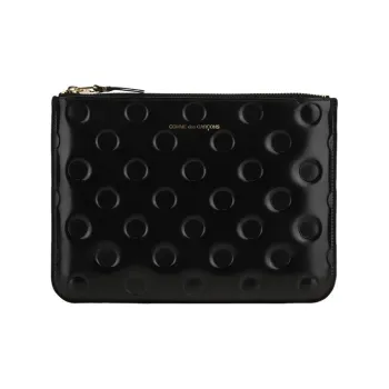 CDG Cow Leather Clutch Regular Unisex Black