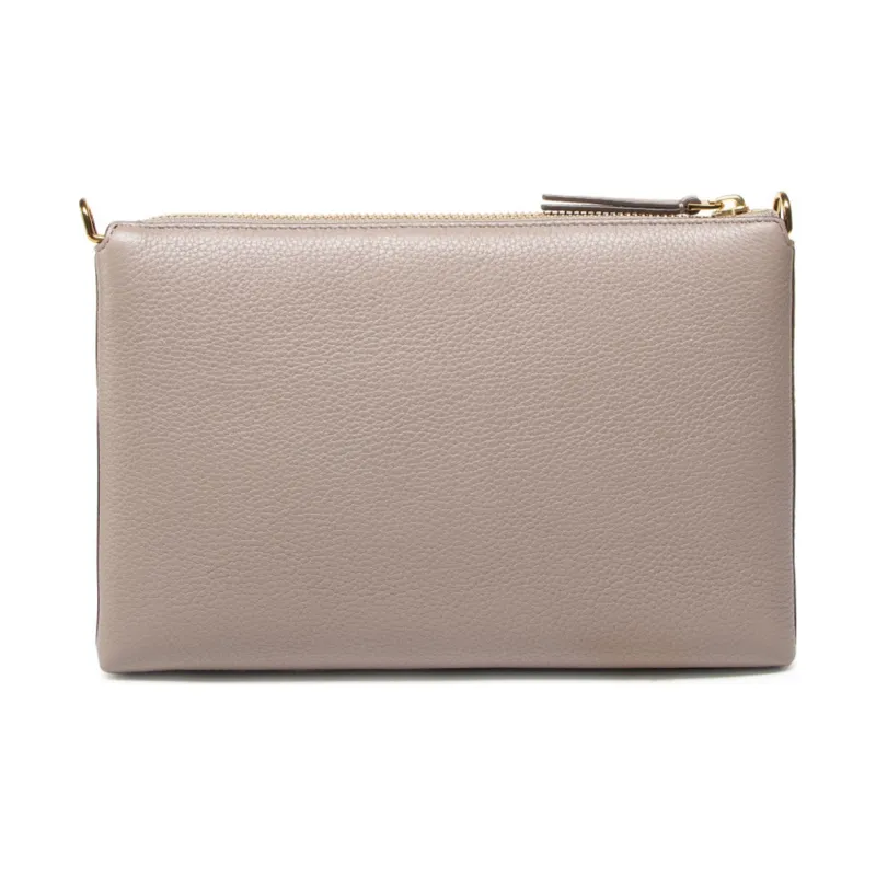 TORY BURCH Mercer Pebbled Zip Crossbody Gray Heron-3