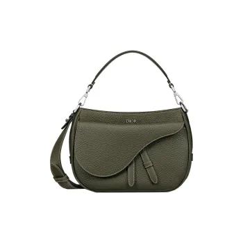 DIOR Saddle Cow Leather Shoulder Bag Crossbody Bag Handbags Mini Men's Olive/Jasper