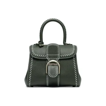 Delvau Brillant Textured Calfskin Handbag Shoulder Bag Crossbody Bag Mini Women's British Green
