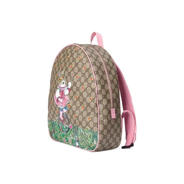 GUCCI Collaboration Canvas Backpack Kids' Ebony/Pink-1