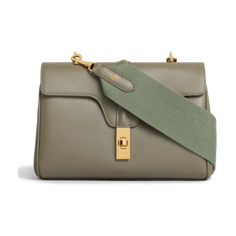 CELINE 16 Smooth Cow Leather Crossbody Bag Shoulder Bag Women's Army Green-0