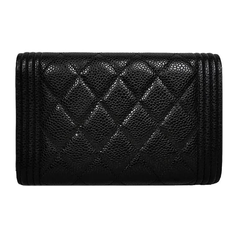 CHANEL Grain Caviar Calfskin Clutch Women's Black-1