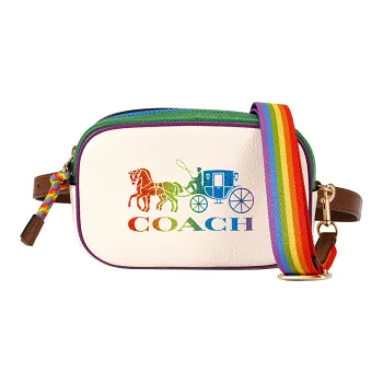 COACH Jes Leather Shoulder Bag, Crossbody Bag Small Size Women's White