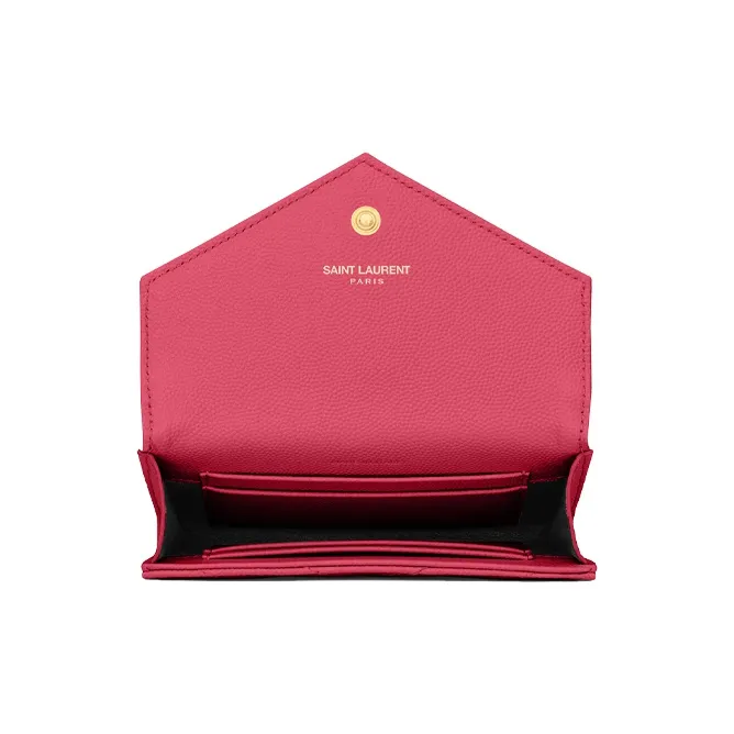 SAINT LAURENT YSL Quilting Leather Wallet Women's Fuchsia/Fuchsia-3