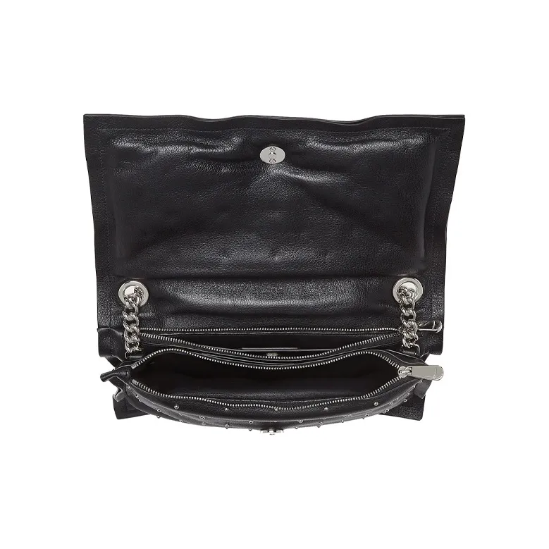 FERRAGAMO Viva Italian Cowhide Pillow Bag Shoulder Bag Crossbody Bag Small Size Women's Black-3