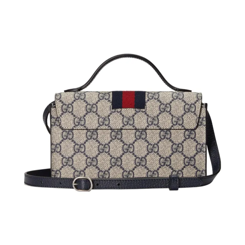 GUCCI Padlock Canvas With Leather Canvas Bag, Box Bag, Crossbody Handbag, Shoulder Bag Mini Women's Beige/Blue-1