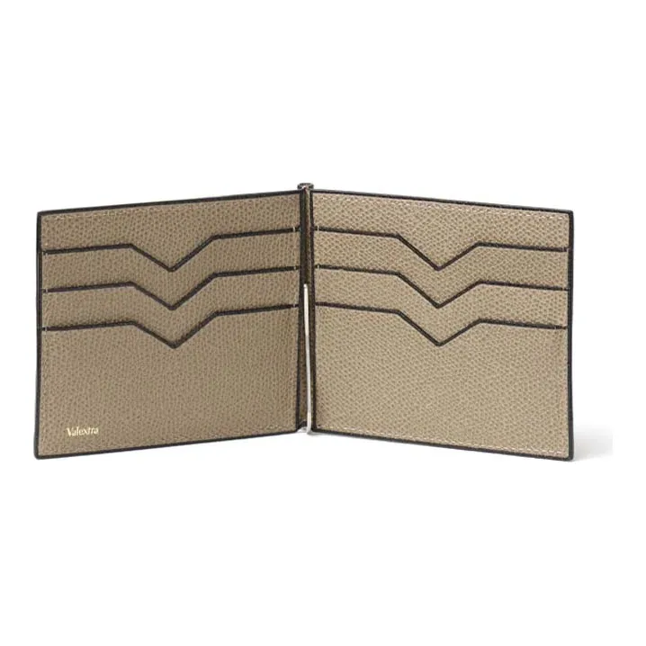 Valextra Calfskin Card Holder Men's Oyster-2
