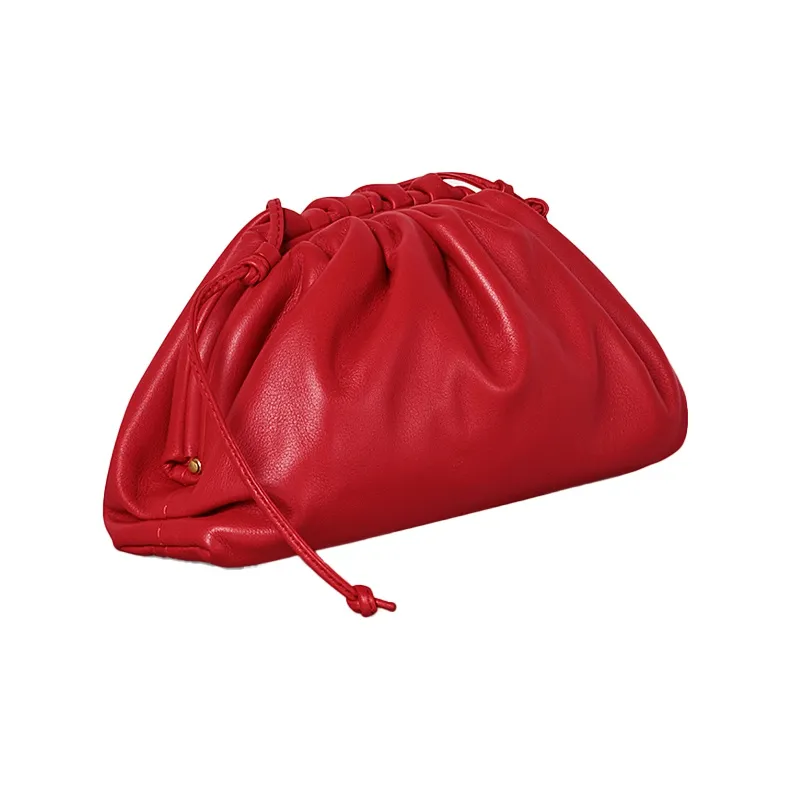 Bottega Veneta POUCH Cloud Bag Calfskin Handheld Shoulder Bag, Crossbody Bag Mini Women's Bright Red-1