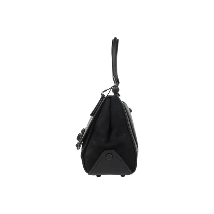 COACH Drifter Suede With Grain Leather Shoulder Bag, Crossbody Bag, Handbag Small Size Women's Black-2